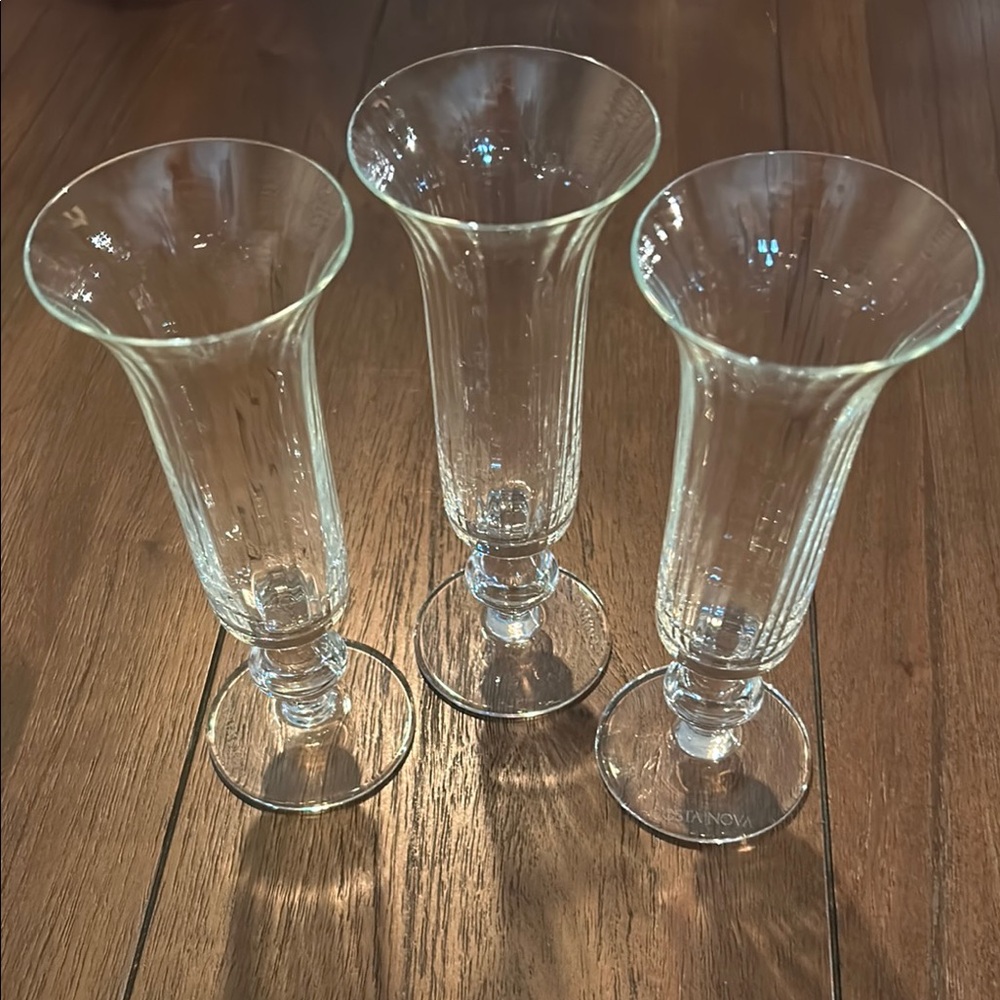 COSTA NOVA Portugal MARKED ‘Espiral’ Champagne Flutes - set of 3